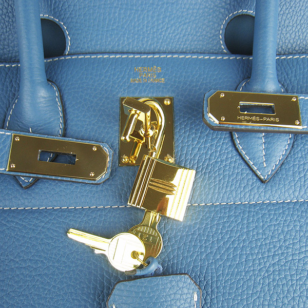 Cheap Hermes Birkin 42cm Replica Togo Leather Bag Blue 62642